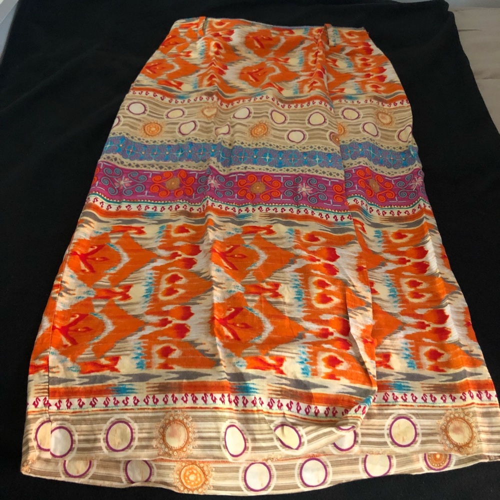 Printed Maxi Skirt w/ belt